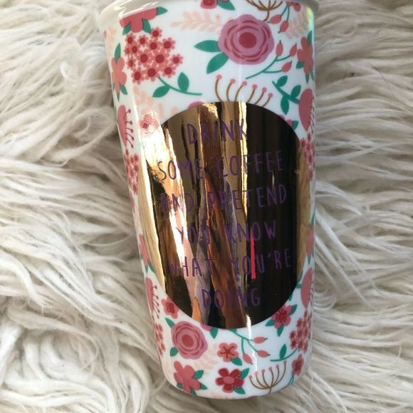 Charming Charlie DRINK COFFEE AND PRETEND YOU KNOW WHAT YOU’RE DOING Tumbler - Picture 7 of 8